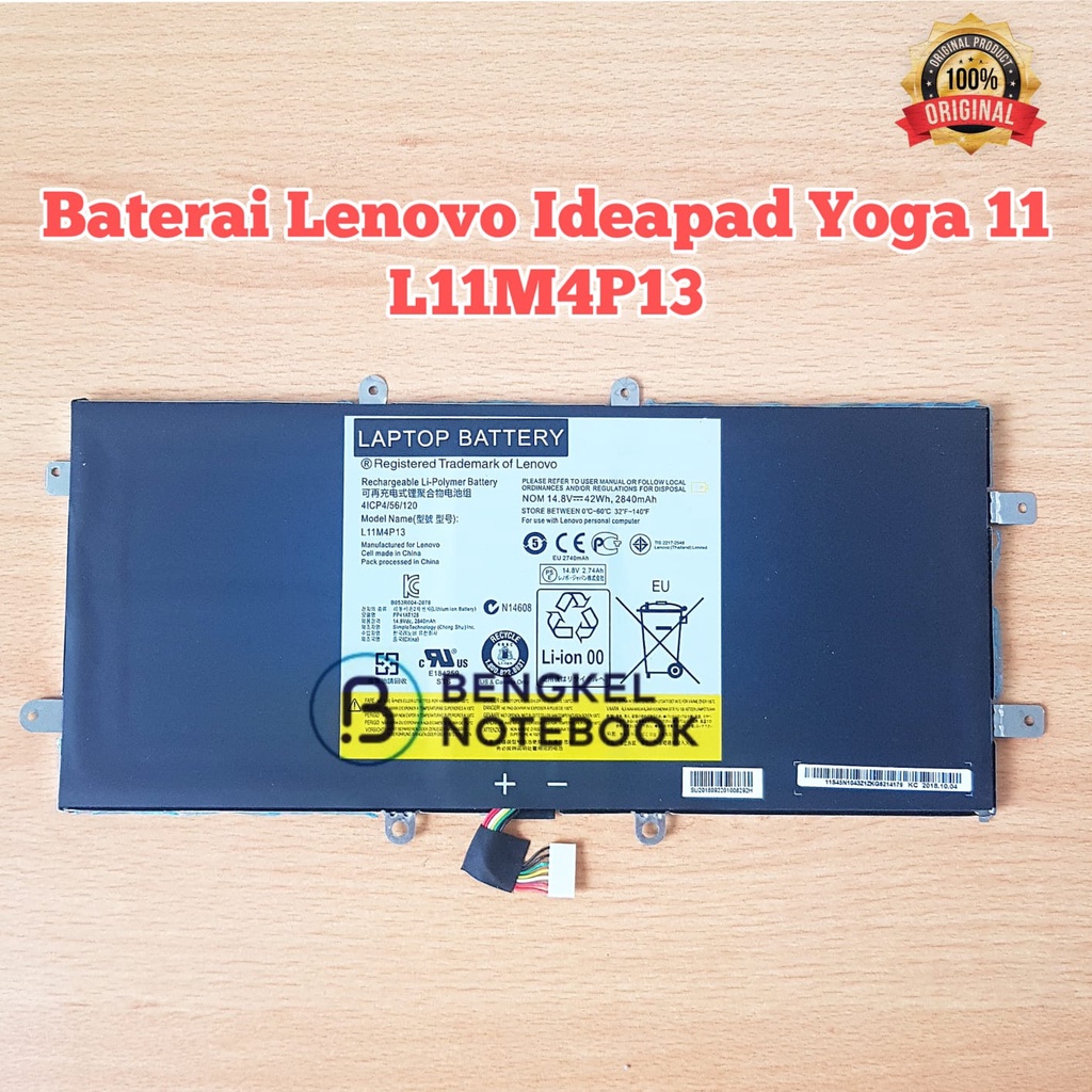 Baterai Lenovo IdeaPad Yoga 11 Yoga 11s L11M4P13 121500157 4ICP4/56/12