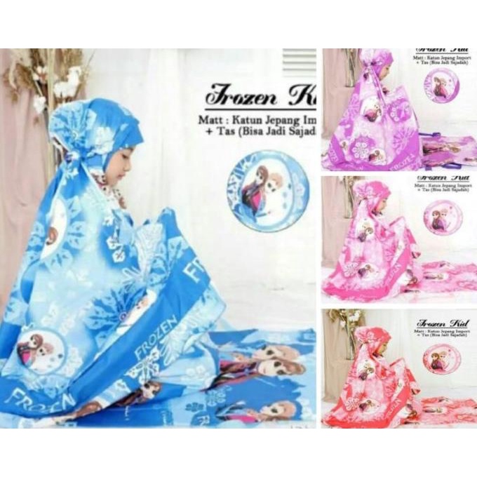 MUKENAH SHOLAT ANAK, MOTIF KARAKTER FROZEN USIA 3- 12 TAHUN
