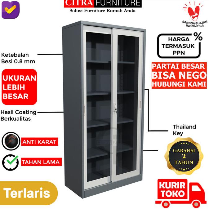

Terbaru !!! Lemari Arsip Besi 2 Pintu Sliding Kaca|Kantor File| Sleding Geser