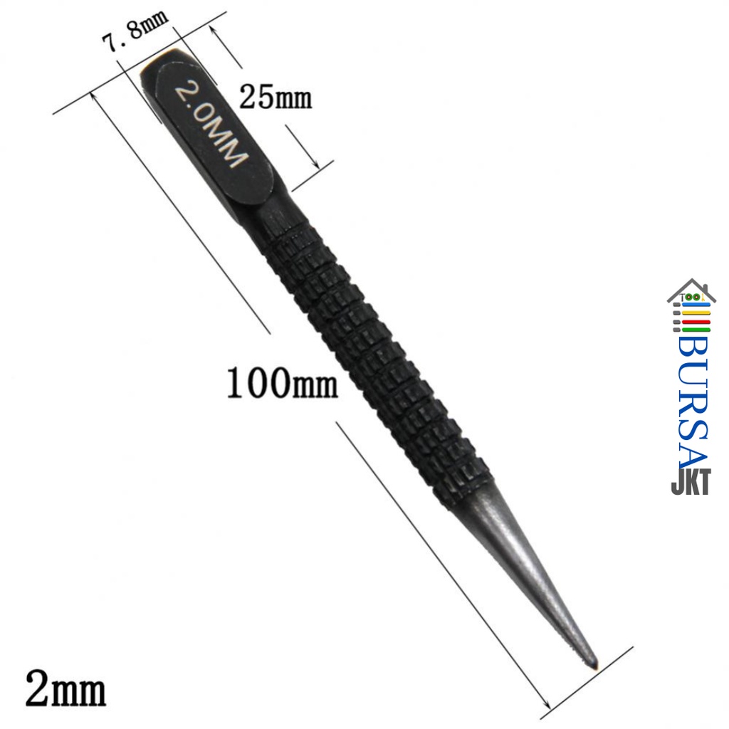 PENANDA TITIK MATA BOR DRILL CENTER PUNCH IMPACT NON SLIP 1.5 MM 2 MM 3 MM