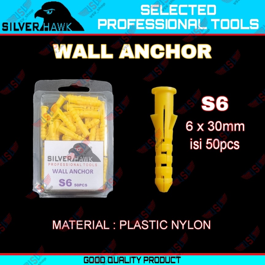 Angkur Baut Tembok sekrup Dinding Tembok Angkur Nylon Wall anchor