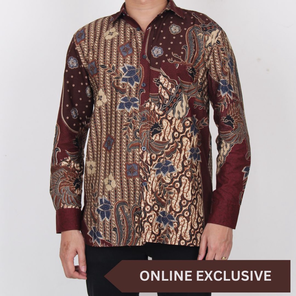 Number 61 Kemeja Batik Lengan Panjang Pria George Shirt