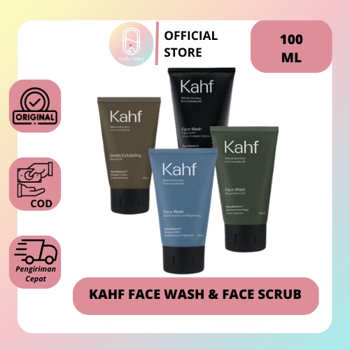 QEILA - KAHF FACE WASH &amp; FACE SCRUB 100ML. | READY STOCK