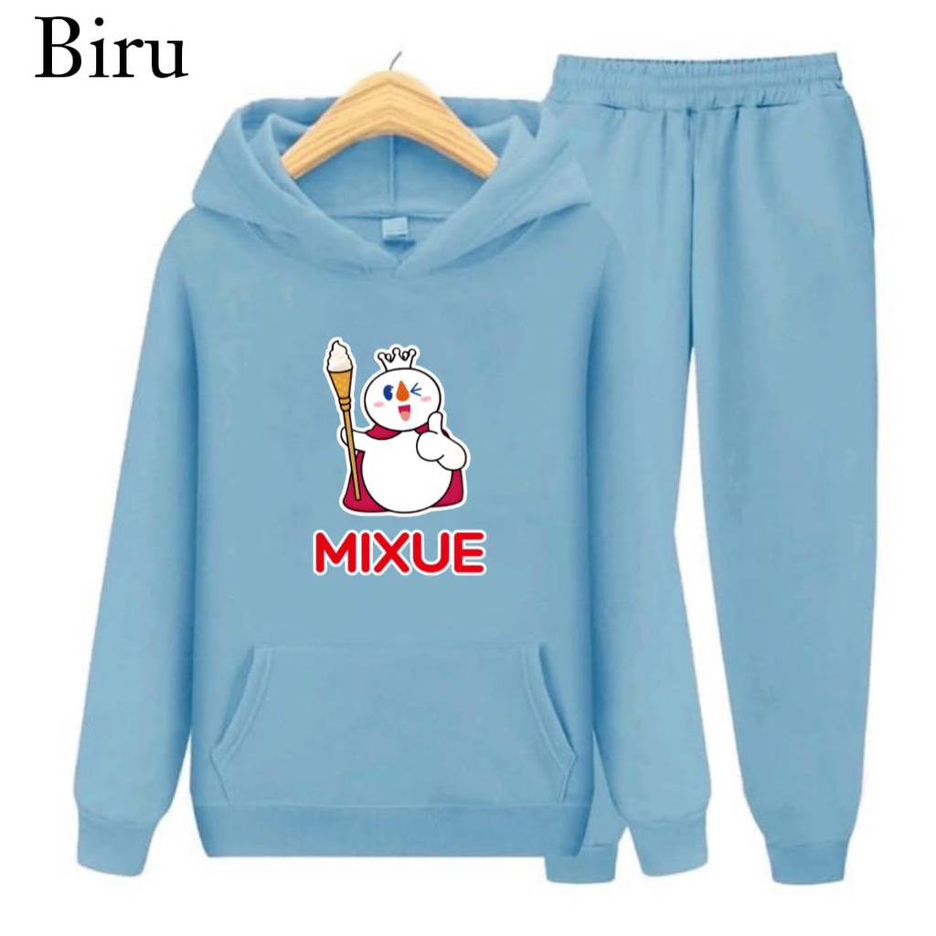 Hzl_outfit Setelan Hoodie Sweater Anak Cowok Dan Cewek Mixue Top/ Setelan Hoodie Anak S,M,XL