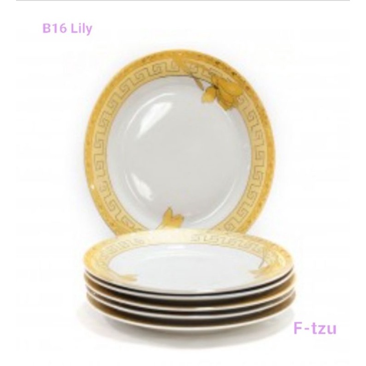 Piring Makan 6pcs  B16 motif Lily merek vicenza