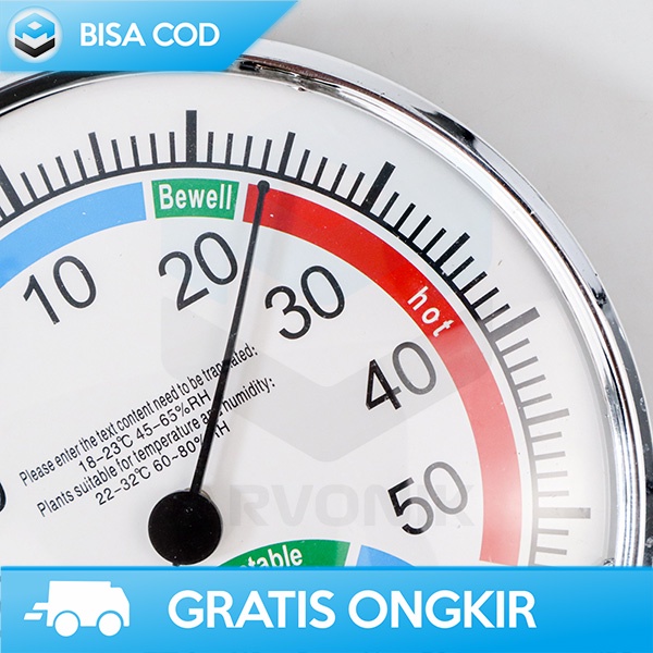 THERMOMETER ANALOG ALAT PENGUKUR SUHU RUANG HIGROMETER TANPA BATERAI