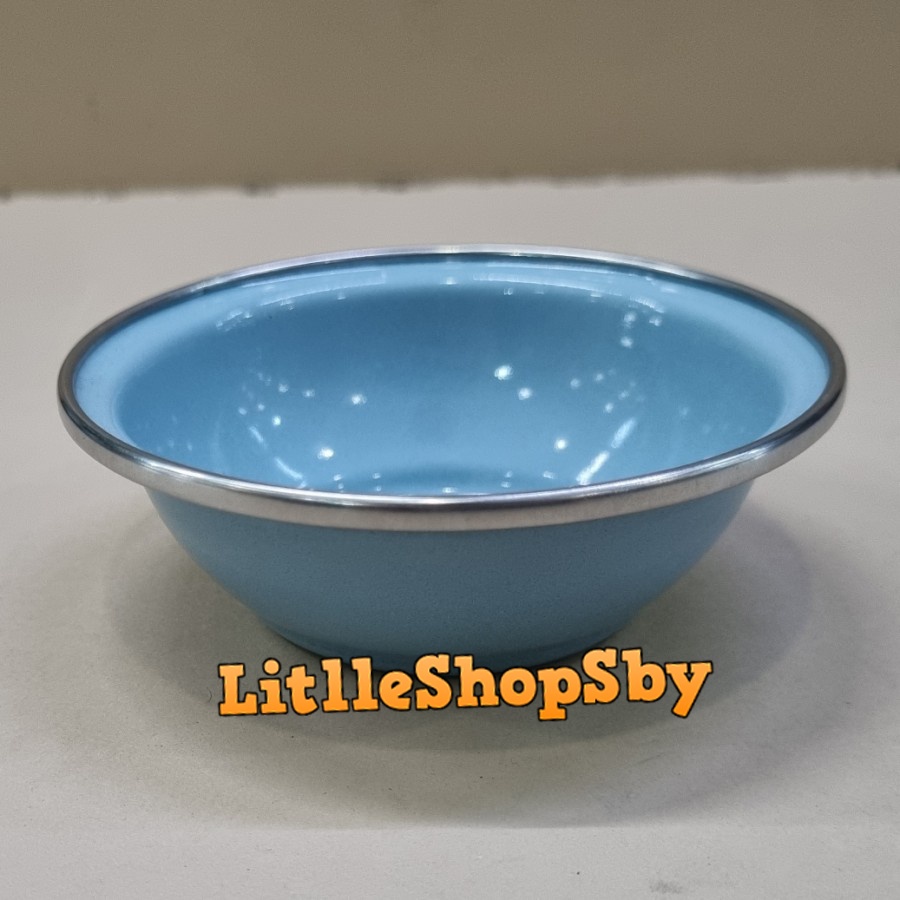 Lepek Mangkok Mini Enamel 10cm Biru Muda