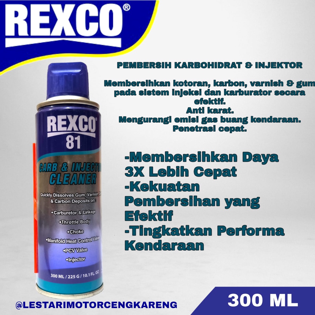 REXCO 81 PEMBERSIH KARBURATOR DAN INJEKTOR ( CLEANER ) 300 ML