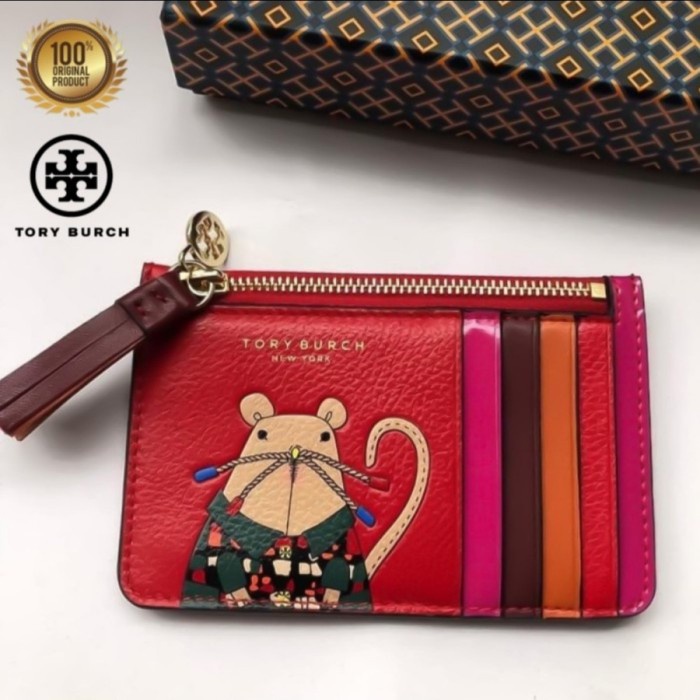 

Dompet Tory Burch Card Holder Rita The Rat Top Zip Card Case Original Star Seller