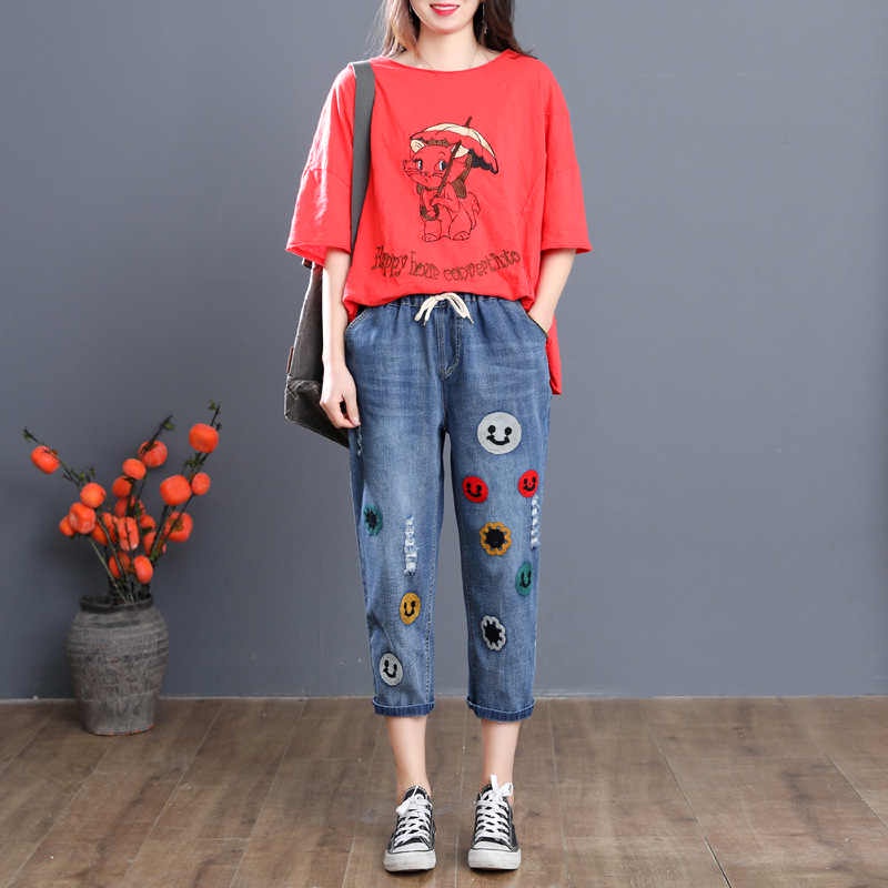 SMILE PANTS (CELANA BAGGY JEANS BORDIR) BY QISARA