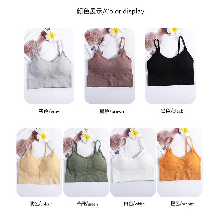 Sayishop Pakaian Dalam Wanita Bra Polos Yoga Bra Push Up Tanpa Kawat Sport Bra-Bra-110 Putih
