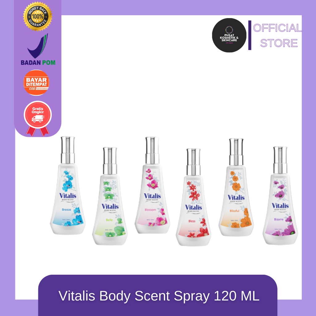 READY STOK !!!! Vitalis Body Scent Spray 120 ML | Botol Plastik | Parfum Tubuh