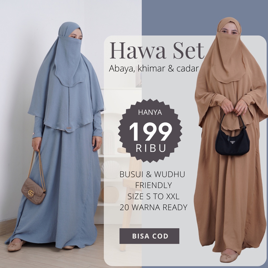 HAWA ABAYA SET KHIMAR FREE CADAR
