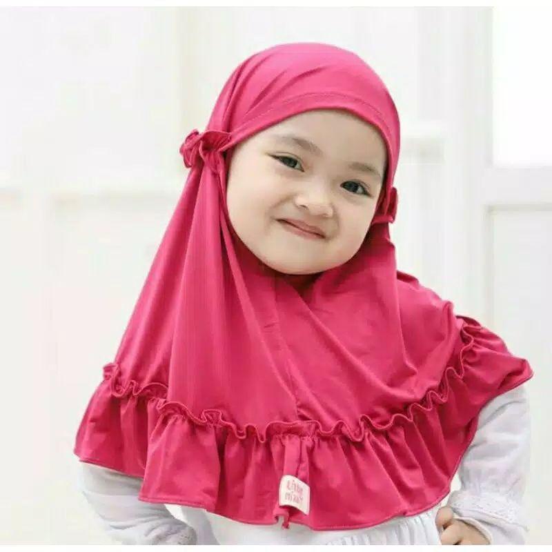 BISA COD JILBAB CLARA ANAK PEREMPUAN 0-3 TAHUN / JILBAB ANAK RUFFLE NC