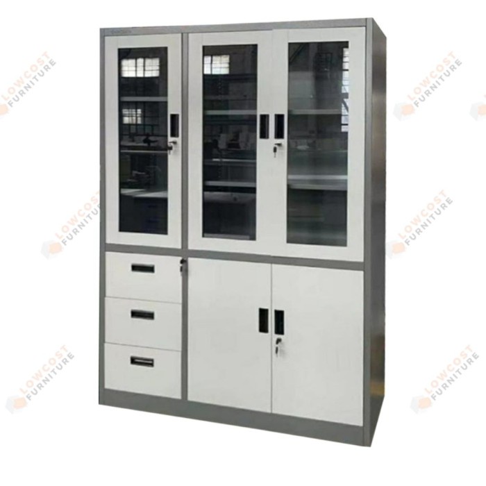 

Lemari Arsip Kantor Besi 3 Pintu Ayun Kaca + 3 Laci Star Seller