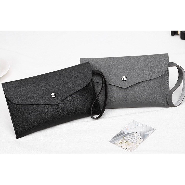 FYGALERY FYDP016 Dompet Lipat Wanita Motif Polos Hand Clutch Bag Mini Murah