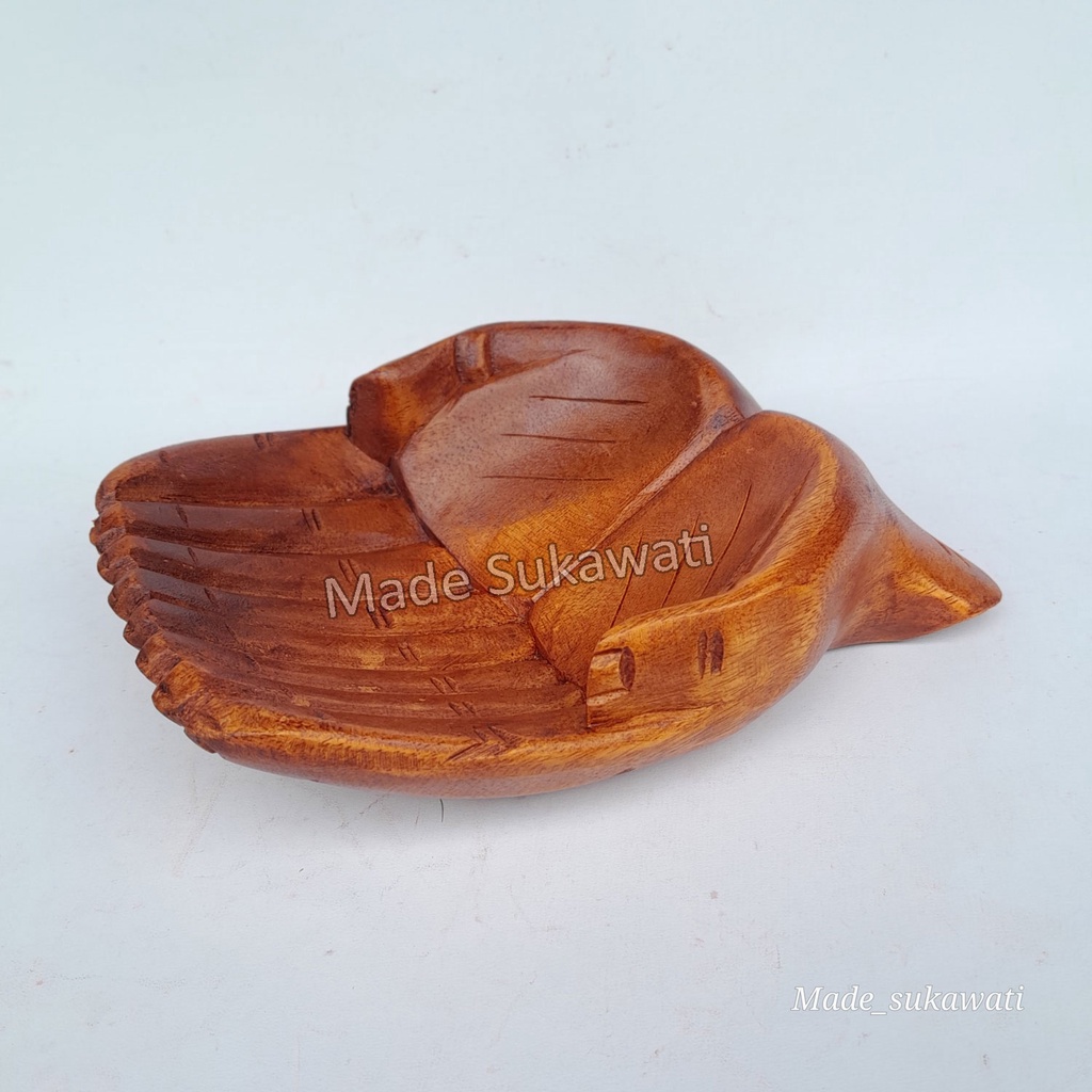 Patung tangan cakup wadah buah permen kerajinan ukiran kayu handmade