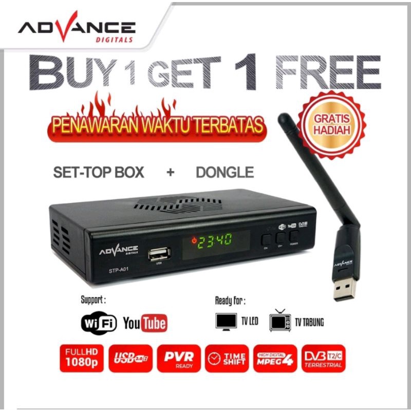 ADVANCE STB SET BOK TV +ANTENA USB WIFI