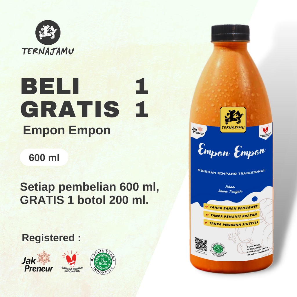 

Jamu Empon Empon / Mpon Mpon Wedang / Mpon Empon Imun Booster Tradisional 600 ml - TERNAJAMU