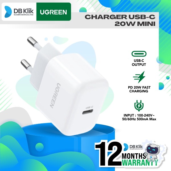 Fast Charger UGreen USB-C 20W Mini (10220)- USB Wall Charger USB-C 20W