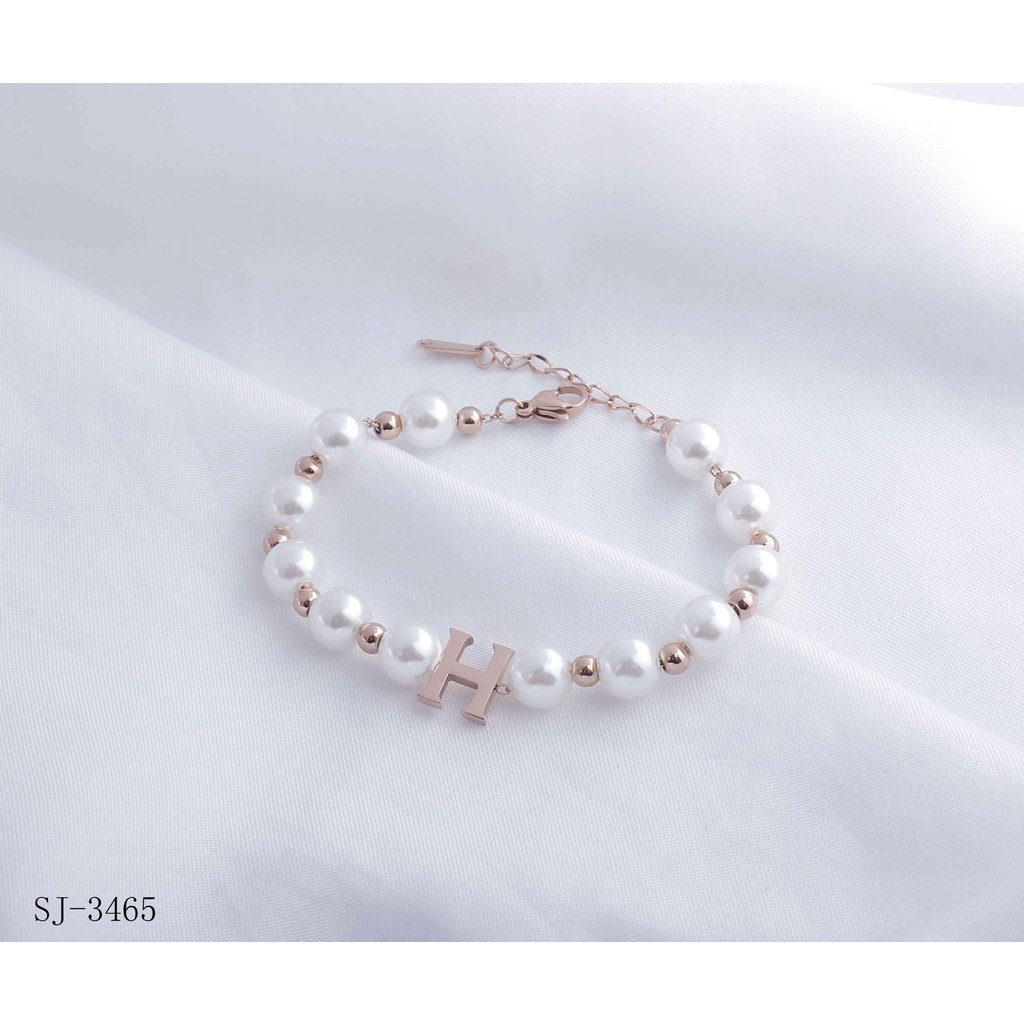 Set Perhiasan Titanium Kalung Dan Gelang Mutiara 8977/3465