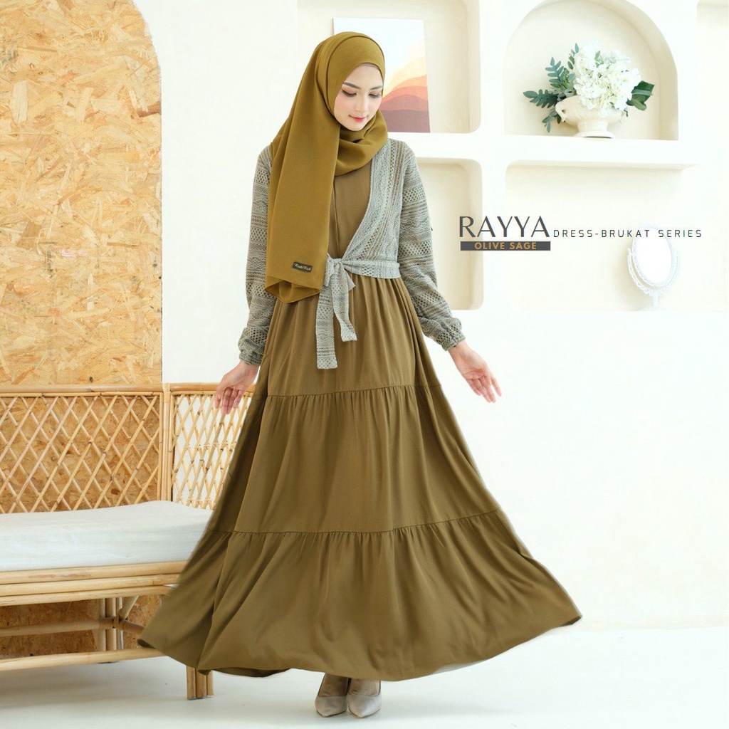 Rayya Brukat Gamis Busui Mewah Kekinian by Riskirich