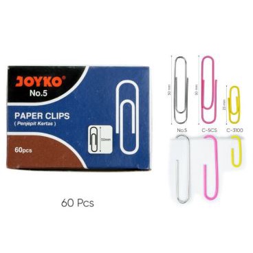 

PAPER CLIPS JOYKO ORIGINAL NO 5 KLIP PENJEPIT KERTAS BESAR