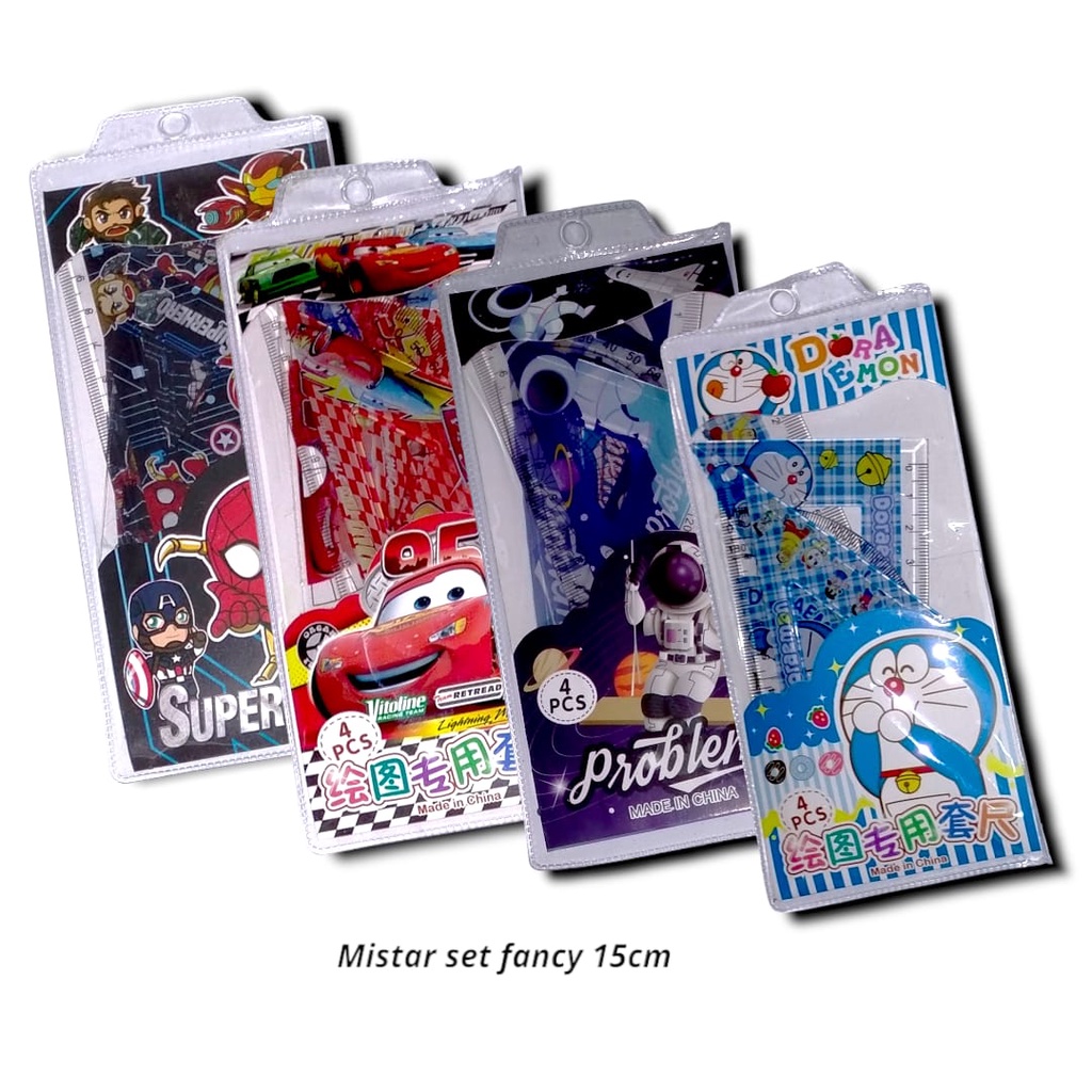 

PENGGARIS MISTAR SET ANAK GAMBAR LUCU 15 CM GEOMETRI SET + DOMPET