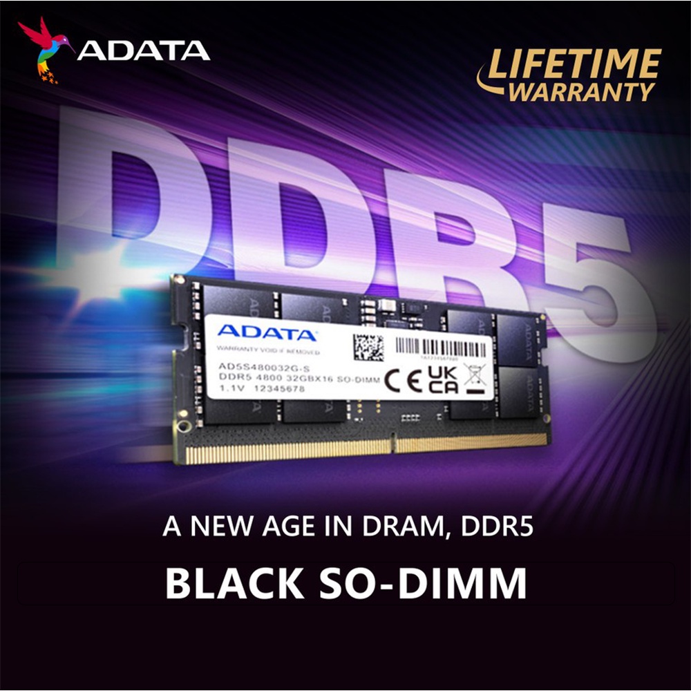 RAM ADATA DDR5 16GB 4800MHz SINGLE SODIMM | Memory Laptop DDR5 4800