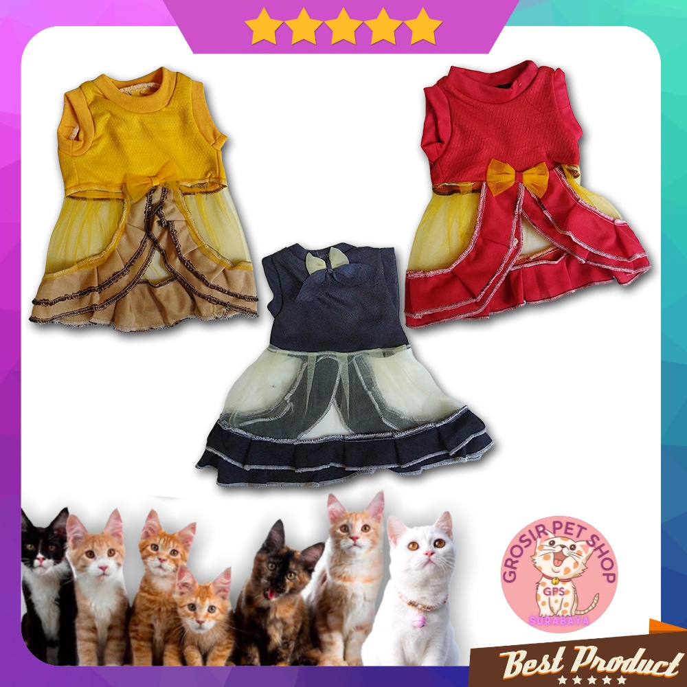 Pakaian Baju Kaos Kucing Model Dress Lucu size S M L ecer grosir / Pakaian &amp; Aksesoris Hewan