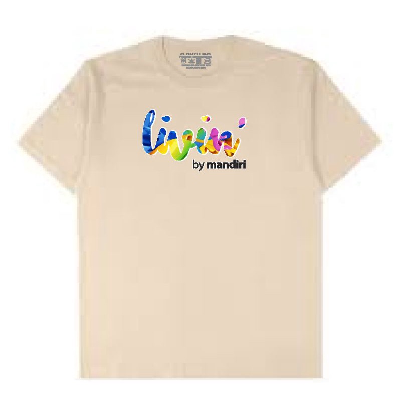 T-Shirt Kaos Distro Livin By Mandiri Full Color,  Catton Combat 30s