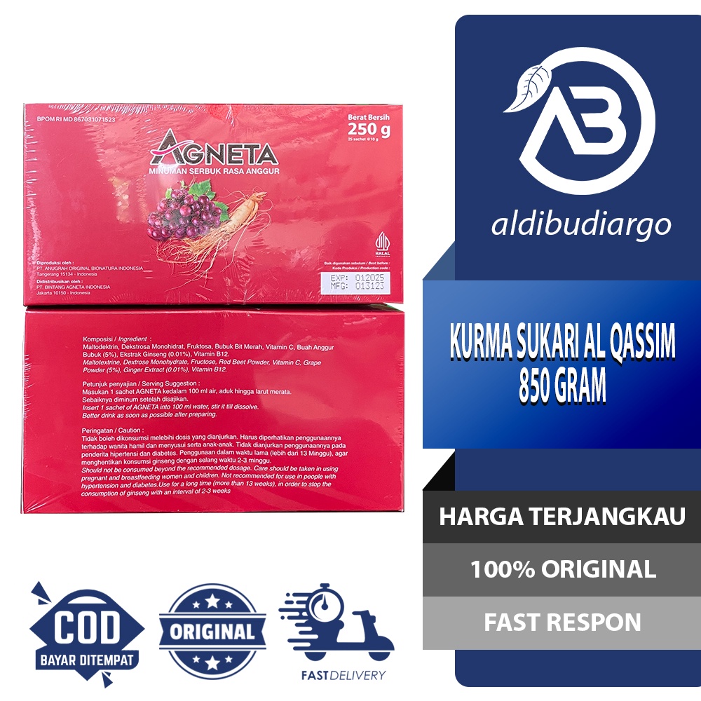 AGNETA MINUMAN SUPLEMEN RASA ANGGUR 1 BOX ISI 25 SACHET