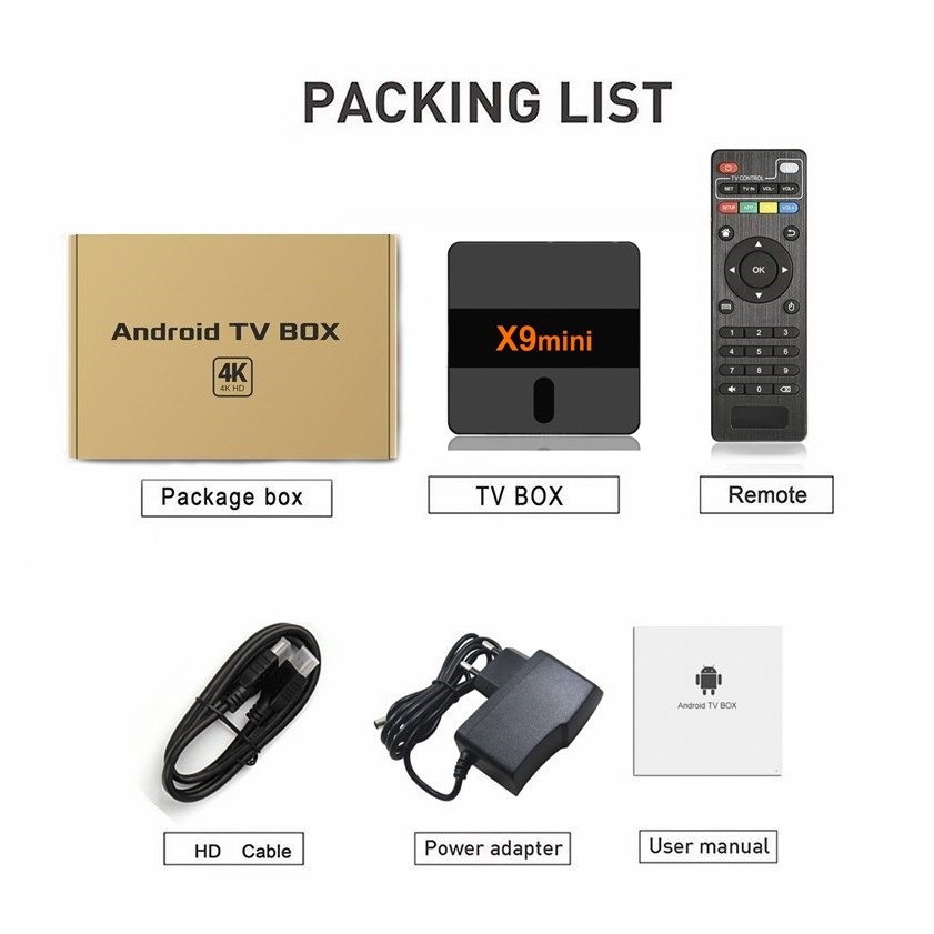 X9 MINI - Android Smart TV Box 4K UHD - RAM 2GB ROM 16GB