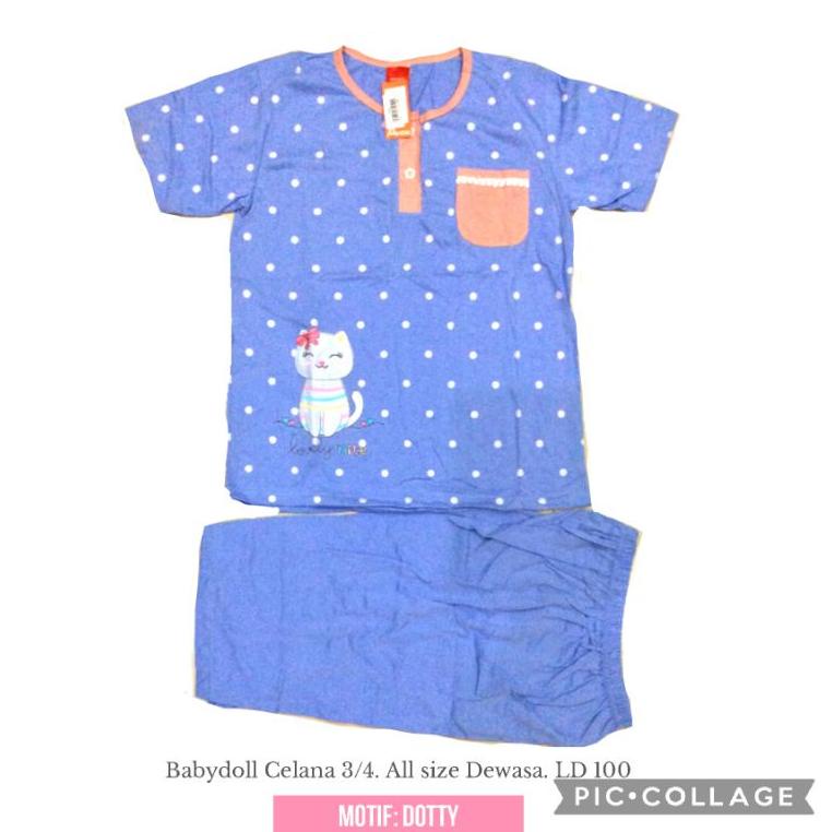 HARGA TERMURAH ASLI BABY DOLL AMRO & THEDA CELANA 3/4 pendek dewasa piyama baju tidur babydoll bebid