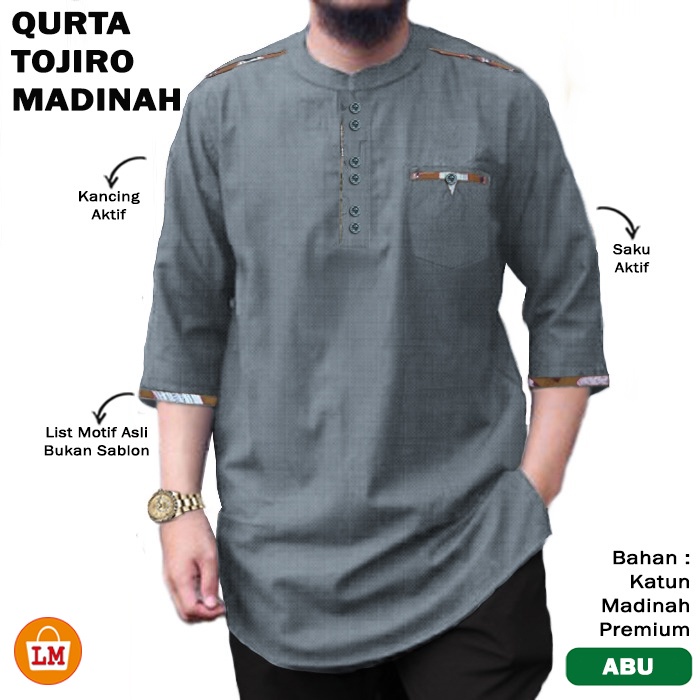 Baju Koko LM 23151-23157 Baju Koko Pria QURTA TOJIRO Madinah Ukuran M L XL XXL TERMURAH TERLARIS(Q0Z