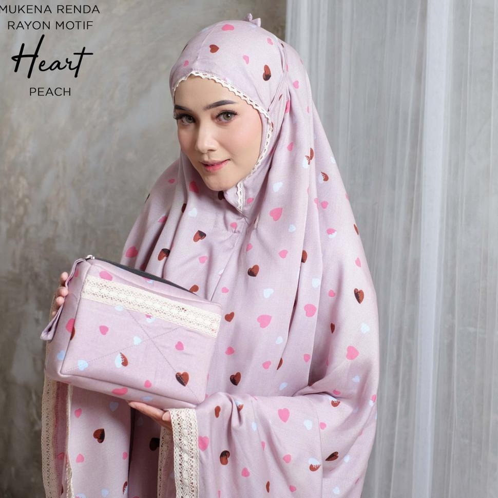 STOK TERBATAS MUKENA BALI TASIK - MUKENA RENDA RAYON DEWASA MOTIF HEART