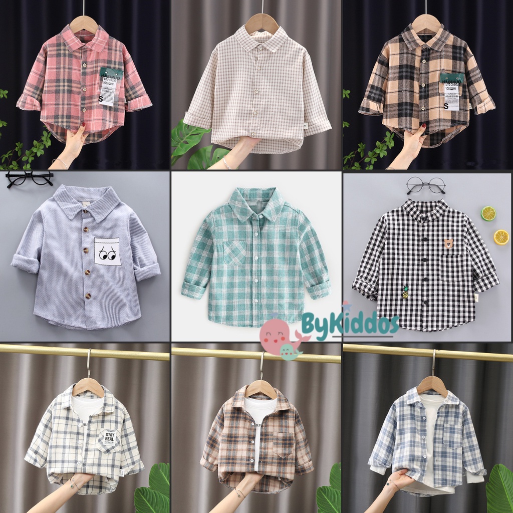 ByKiddos - Kemeja Import Anak Laki Laki Motif Lengan Panjang Bahan Adem High Quality Fashion / Kemeja Import Bayi Part 3