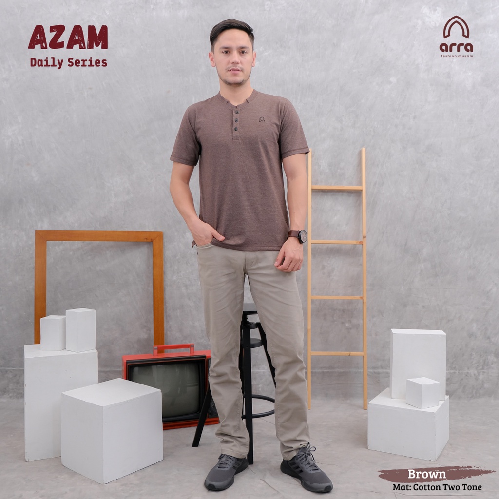 Baju Koko Kurta Pria Dewasa Lengan Pendek Arra Azam