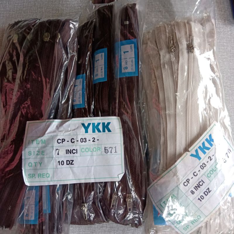 resleting ykk 7 & 8 inch