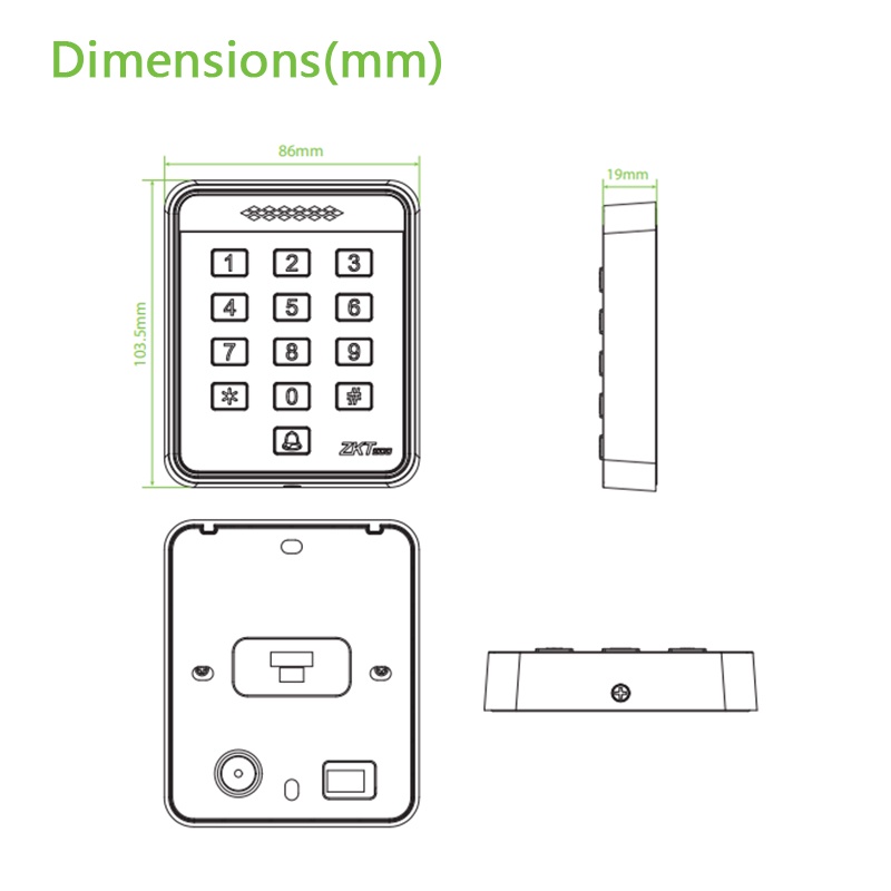 ZKTeco ID/IC Card RFID Controller Password Keypad Door Access Control