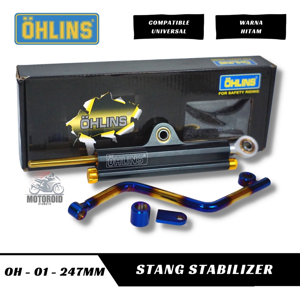 Stabilizer stang ohlins oh magnesium gold series thailand breket twotone universal kawasaki moge steering dumper matris ohlinskawasaki ninja R RR SS KR ZX