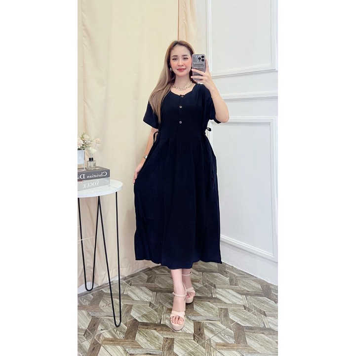 Dress Chibi Polos Jumbo Busui Rayon Tebal / Daster Busui Murah / Daster Kekinian Terbaru