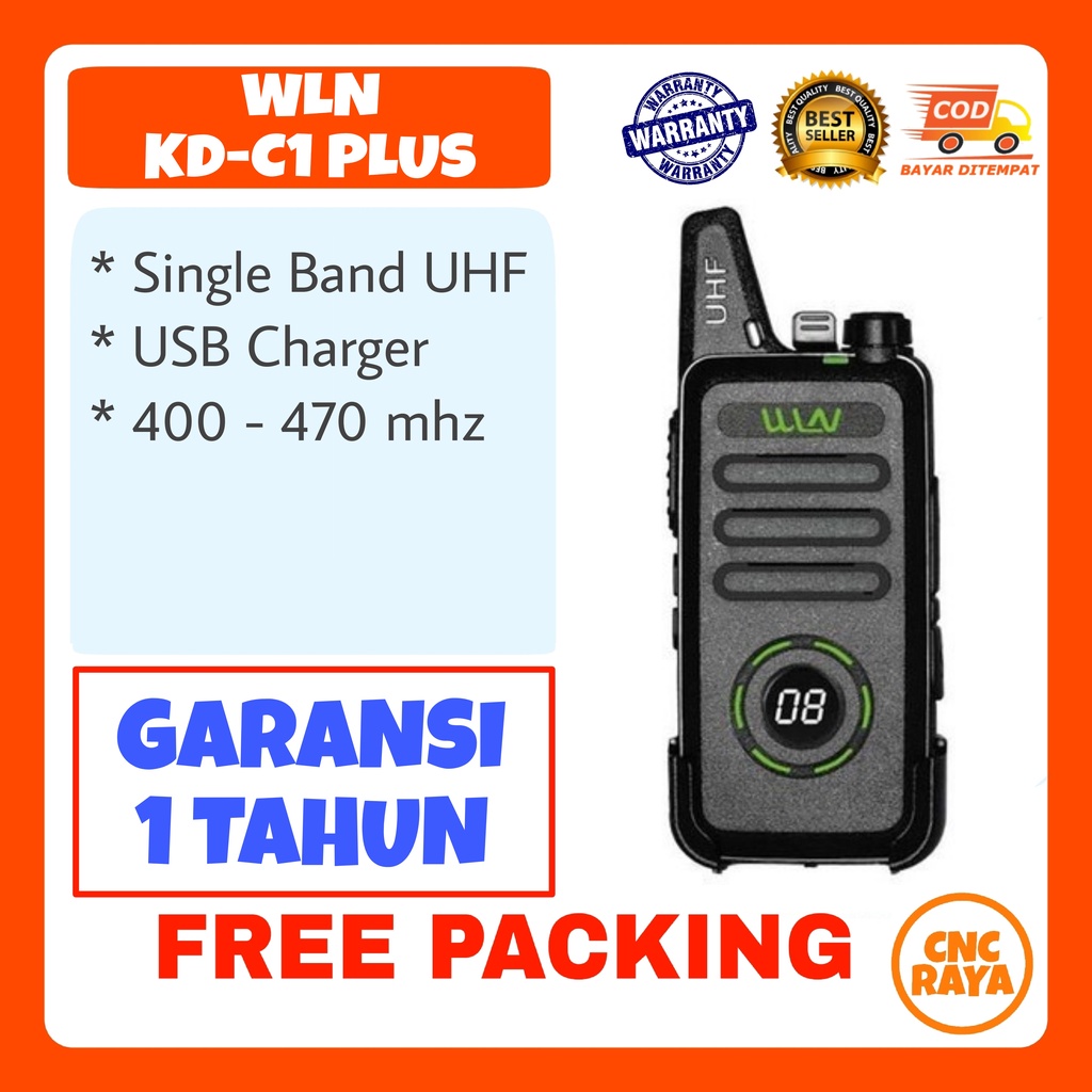 HT Wln Wlan KD C1 Plus (400-470mHz) UHF Garansi 1 Tahun | Walkie Talkie Handy talky Wln Kdc1 Wlan Kd-c1 Kd c100 Kdc100 Radio Komunikasi