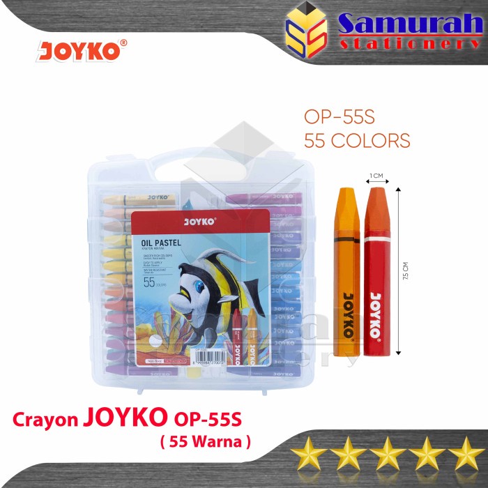 

Crayon Crayon Joyko Op-55S / Oil Pastel Op 55S / Krayon Minyak Isi 55 Warna