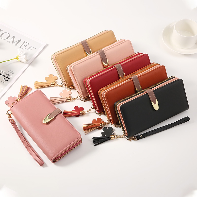 TASBLUE Dompet wanita long zipper fashion coin wallet fashion wallet multifungsi folding wallet JJ-912 imported thin type ladies folding wallet Dompet tombol panjang