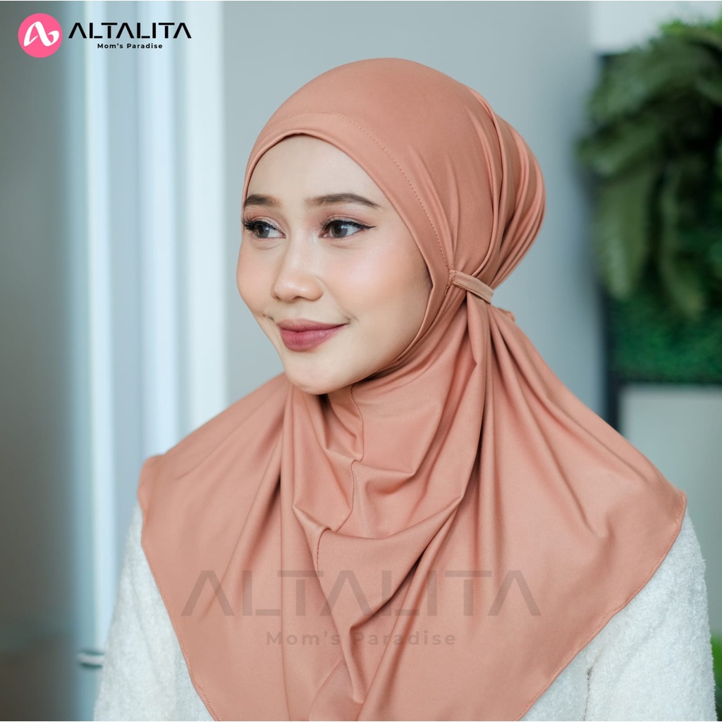 Altalita - Hijab Sport Instan Jilbab Bergo Tali Nyta Non Pet / Non Pad Bahan Jersey Premium Cocok Untuk Olahraga Volly Futsal Senam dan Sehari-Hari