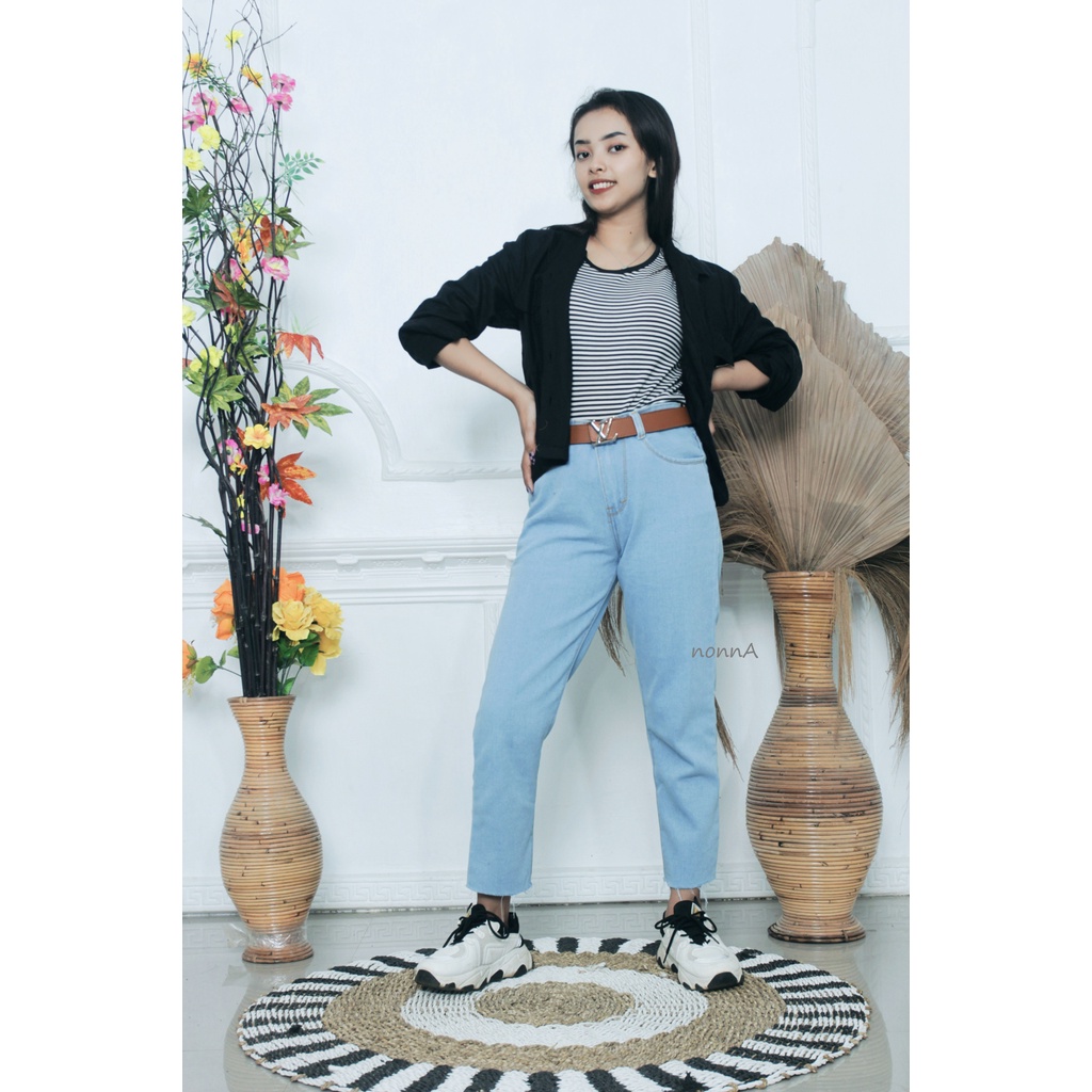 CELANA BOYFRIEND JEANS WANITA RAWIS// CELANA JEANS BOYFRIEND SUWIR//CELANA JEANS WANITA//CELANA JEANS TERBARU High Waist