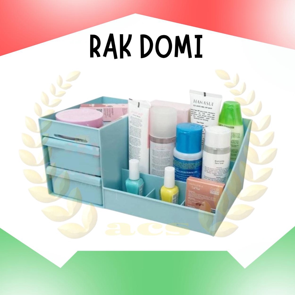 RAK KOSMETIK DOMI DRAWER / KOTAK PENYIMPANAN MAKE UP COSMETIC STORAGE DRAWER BOX / KOTAK MAKEUP LACI RAK