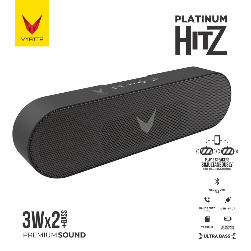 VYATTA Platinum Hitz TWS Speaker -Stereo, Bluetooth, USB/TF -MEGA BASS