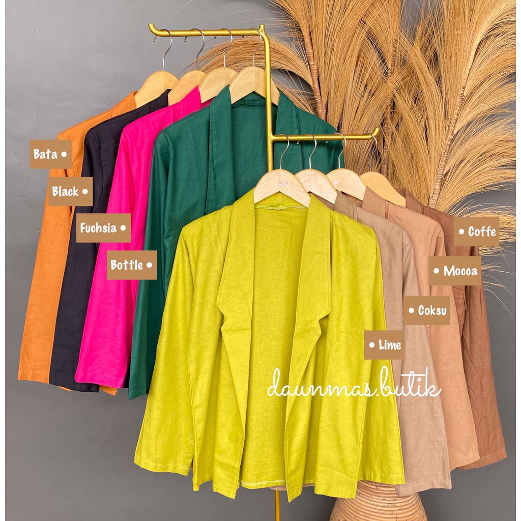 1KG MUAT 5PCS | UNI BLAZER WANITA LINEN RAMI OOTD SELEBGRAM FASHION WANITA